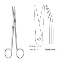 Mayo-Lexer Scissors, Curved, Black Line, 16.5 cm - 6-1/2˝ Mayo-Lexer Scissors, Curved, Black Line, 16.5 cm - 6-1/2˝