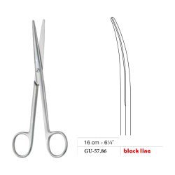 Lexer Scissors, Curved, Black Line, 16 cm - 6-1/4˝ Lexer Scissors, Curved, Black Line, 16 cm - 6-1/4˝