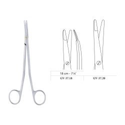 Metzenbaum-Freeman Scissors, Curved, Black Line, 18 cm - 7-1/8˝