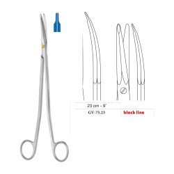 Gorney-Freeman Dissecting Scissors, Curved, Black Line, 23 cm - 9˝ Gorney-Freeman Dissecting Scissors, Curved, Black Line, 23 cm - 9˝
