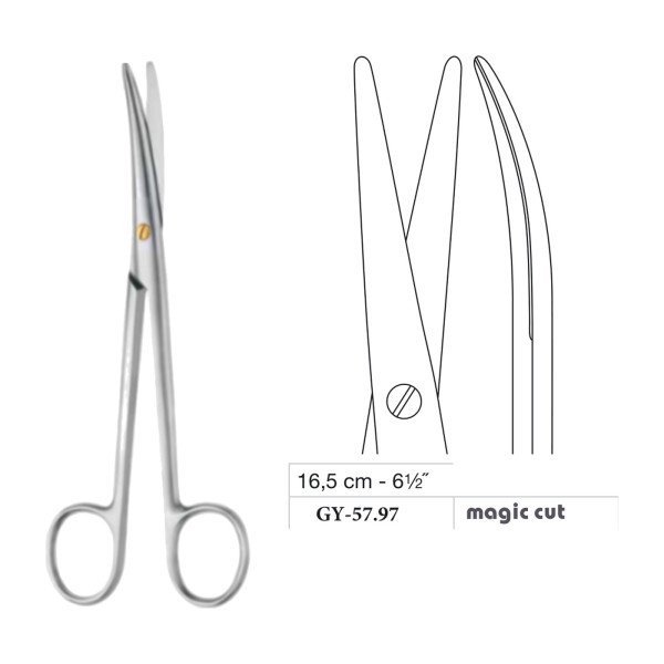 Mayo-Lexer Scissors, Curved, Magic Cut, 16.5 cm - 6-1/2˝ Mayo-Lexer Scissors, Curved, Magic Cut, 16.5 cm - 6-1/2˝