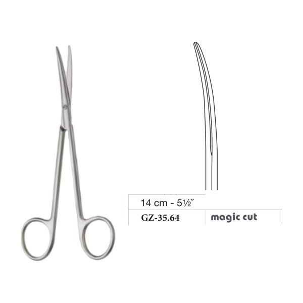 Metzenbaum-Slim Scissors, Curved, Magic Cut, 14 cm - 5-1/2˝ Metzenbaum-Slim Scissors, Curved, Magic Cut, 14 cm - 5-1/2˝