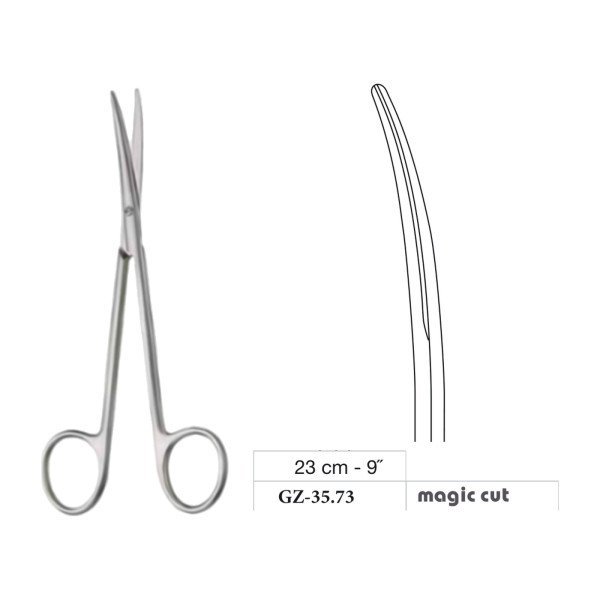 Metzenbaum-Slim Scissors, Curved, Magic Cut, 23 cm - 9˝