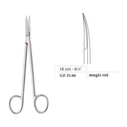 Kelly Scissors, Curved, Magic Cut, 16 cm - 6-1/4˝ Kelly Scissors, Curved, Magic Cut, 16 cm - 6-1/4˝
