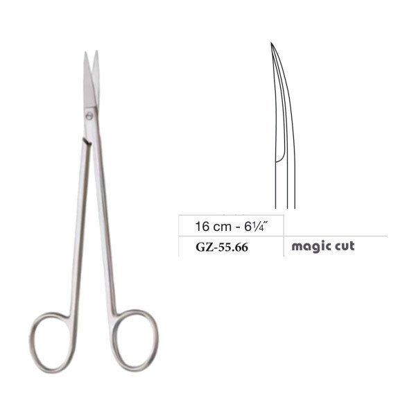 Kelly Scissors, Curved, Magic Cut, 16 cm - 6-1/4˝ Kelly Scissors, Curved, Magic Cut, 16 cm - 6-1/4˝