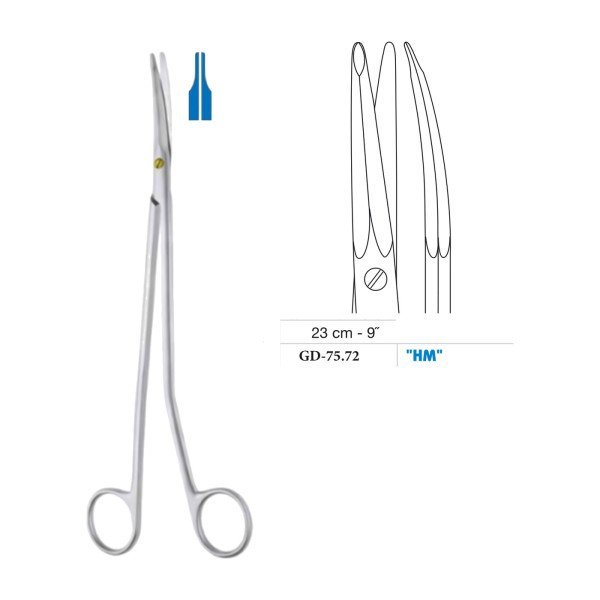 Gorney-Freeman Dissecting Scissors, Curved Shanks, Curved, Tungsten Carbide, 23 cm - 9˝