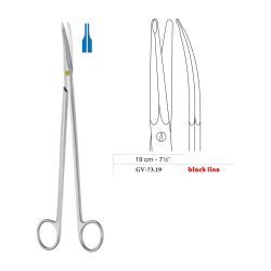Gorney Dissecting Scissors, Curved, Black Line, 19 cm - 7-1/2˝ Gorney Dissecting Scissors, Curved, Black Line, 19 cm - 7-1/2˝