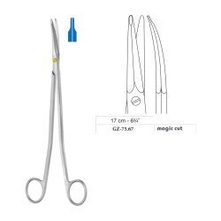 Gorney-Freeman Dissecting Scissors, Curved, Magic Cut, 17 cm - 6-3/4˝