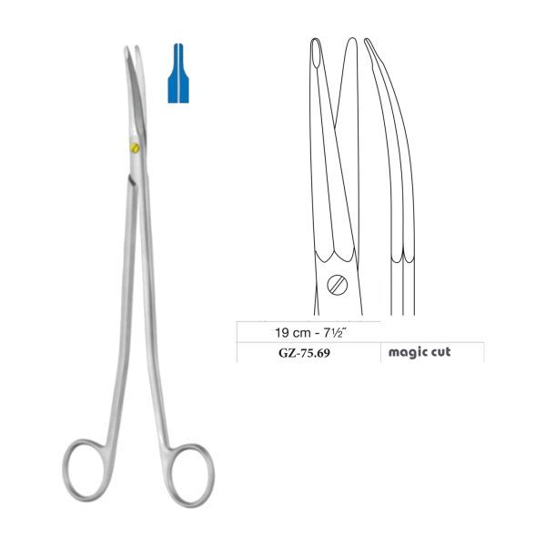 Gorney-Freeman Dissecting Scissors, Curved, Magic Cut, 19 cm - 7-1/2˝