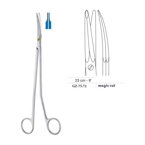 Gorney-Freeman Dissecting Scissors, Curved Shanks, Curved, Magic Cut, 23 cm - 9˝