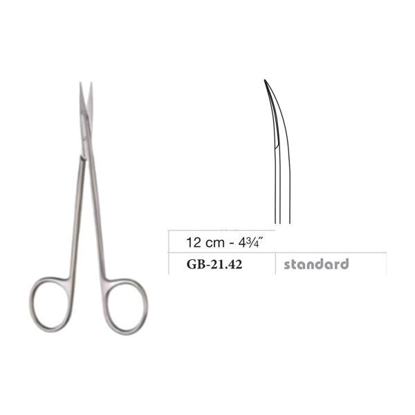 Iris Scissors, Sharp Point, Curved, Standard, 12 cm - 4-3/4˝ Iris Scissors, Sharp Point, Curved, Standard, 12 cm - 4-3/4˝