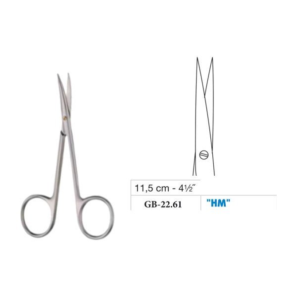 Iris Scissors, Large Ring, Straight, Tungsten Carbide, 11.5 cm - 4-1/2˝