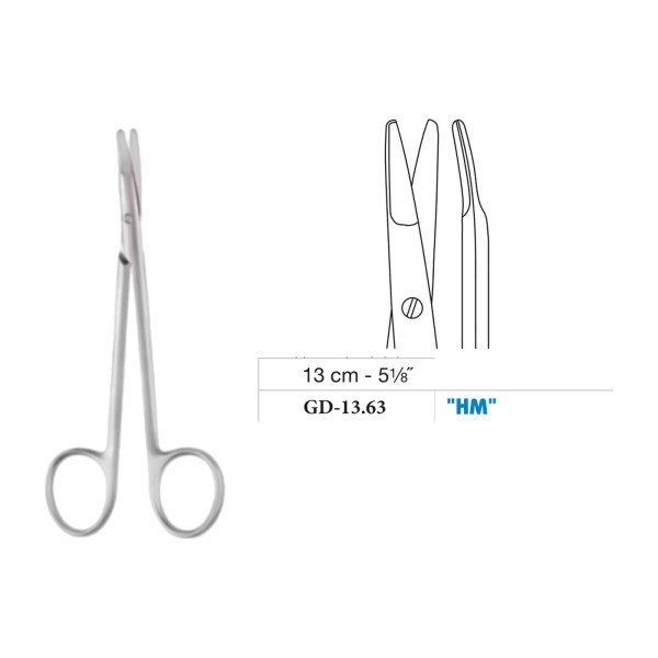 Ragnell-Kilner Scissors, Curved, Tungsten Carbide, 13 cm - 5-1/8˝