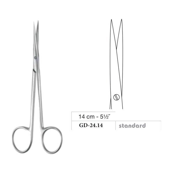 Metzenbaum Slim Scissors, Straight, Standard, 14 cm - 5-1/2˝