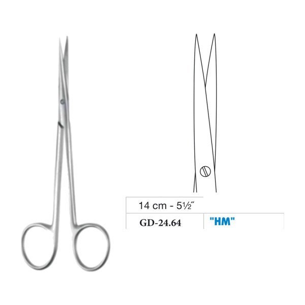 Metzenbaum Slim Scissors, Straight, Tungsten Carbide, 14 cm - 5-1/2˝