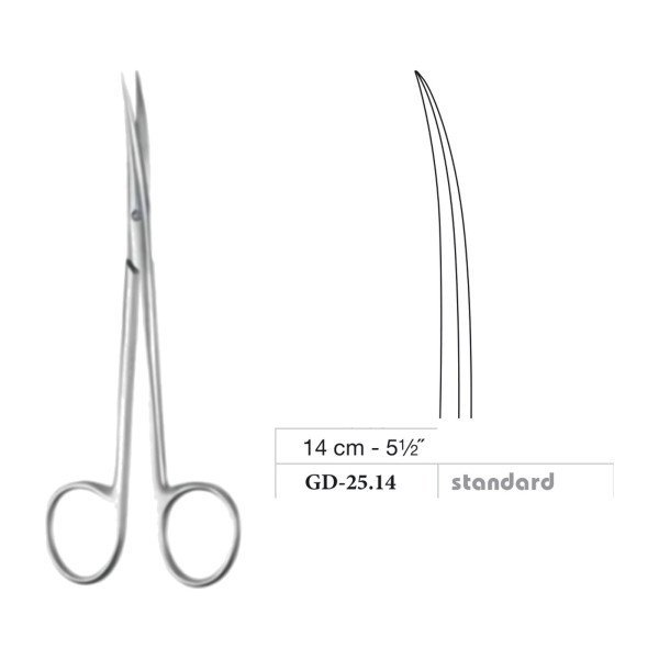 Metzenbaum Slim Scissors, Curved, Standard, 14 cm - 5-1/2˝