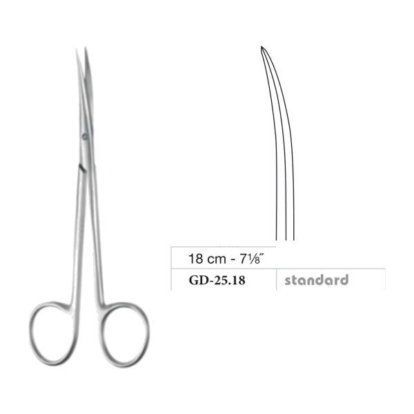 Metzenbaum Slim Scissors, Curved, Standard, 18 cm - 7-1/8˝