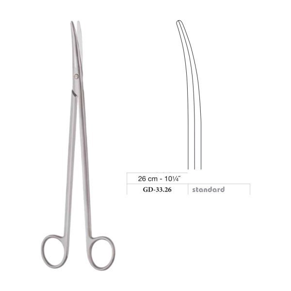 Metzenbaum-Nelson Scissors, Curved, Standard, 26 cm - 10-1/4˝ Metzenbaum-Nelson Scissors, Curved, Standard, 26 cm - 10-1/4˝