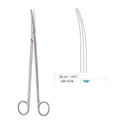 Metzenbaum-Nelson Scissors, Curved, Tungsten Carbide, 26 cm - 10-1/4˝