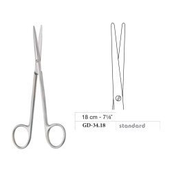 Metzenbaum-Slim Scissors, Straight, Standard, 18 cm - 7-1/8˝ Metzenbaum-Slim Scissors, Straight, Standard, 18 cm - 7-1/8˝
