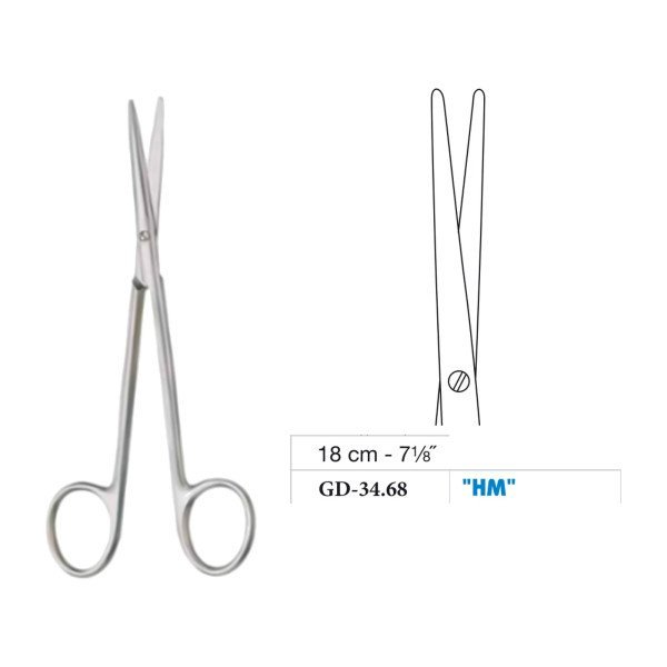 Metzenbaum-Slim Scissors, Straight, Tungsten Carbide, 18 cm - 7-1/8˝