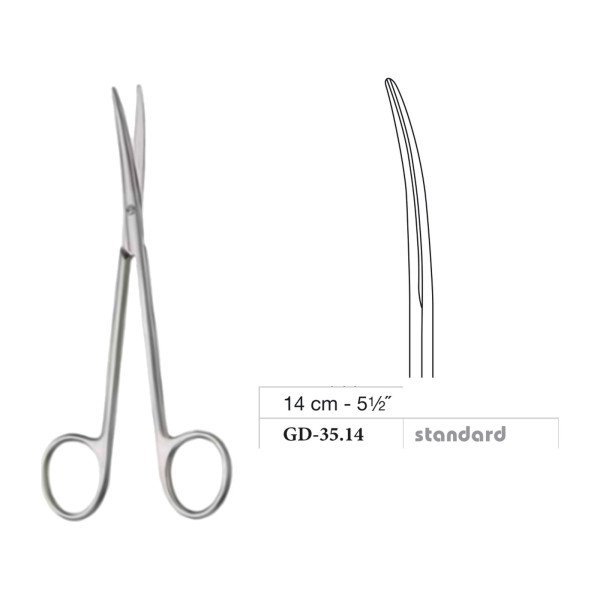 Metzenbaum-Slim Scissors, Curved, Standard, 14 cm - 5-1/2˝