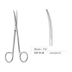 Metzenbaum-Slim Scissors, Curved, Standard, 18 cm - 7-1/8˝