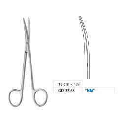 Metzenbaum-Slim Scissors, Curved, Tungsten Carbide, 18 cm - 7-1/8˝