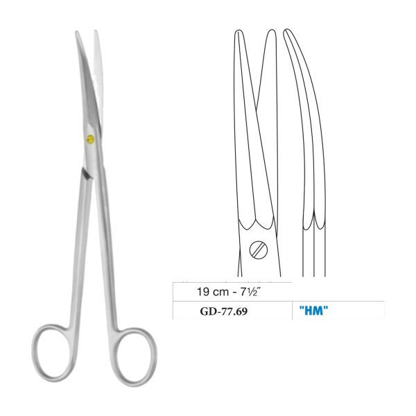 Kaye Scissors, Curved, Tungsten Carbide, 19 cm - 7-1/2˝