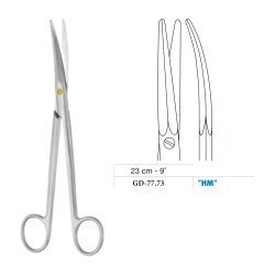 Kaye Scissors, Curved, Tungsten Carbide, 23 cm - 9˝