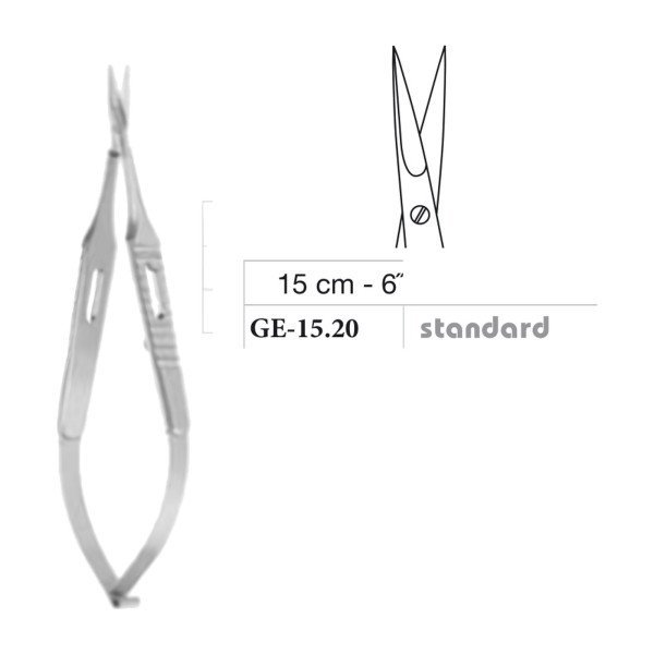 Micro Vannas Scissors, Straight, 15 cm - 6˝ (Ref GE-15.20)