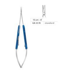Micro Scissors, Blue Anodized, Round Handle, Straight, 15 cm - 6˝ (Ref GE-15.70) Micro Scissors, Blue Anodized, Round Handle, Straight, 15 cm - 6˝ (Ref GE-15.70)
