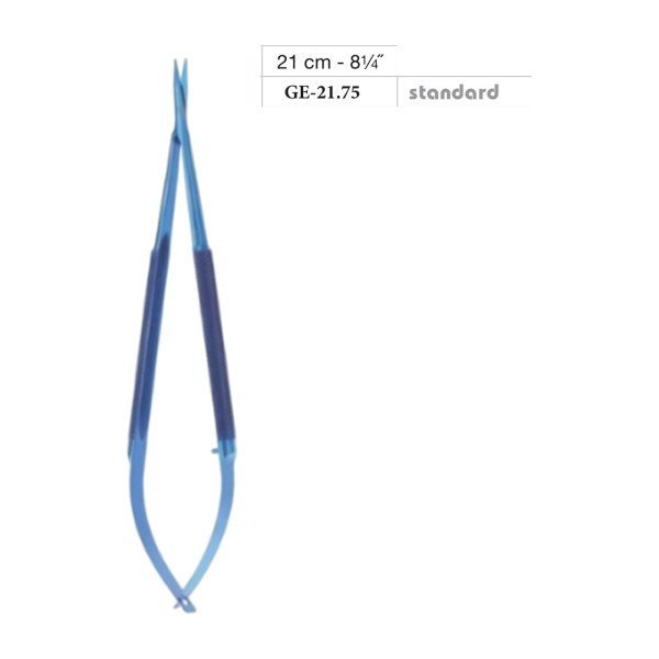 Micro Scissors, Round Handle, Titanium, Curved, 21 cm - 8-1/4˝