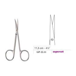 Iris Scissors, Large Ring, Straight, Supercut, 11.5 cm - 4-1/2˝ Iris Scissors, Large Ring, Straight, Supercut, 11.5 cm - 4-1/2˝