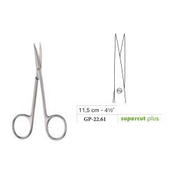 Iris Scissors, Large Ring, Straight, Supercut Plus, 11.5 cm - 4-1/2˝ Iris Scissors, Large Ring, Straight, Supercut Plus, 11.5 cm - 4-1/2˝