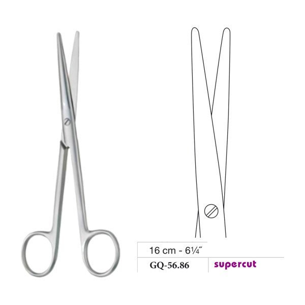 Mayo-Lexer Scissors, Straight, Supercut, 16 cm - 6-1/4˝ Mayo-Lexer Scissors, Straight, Supercut, 16 cm - 6-1/4˝