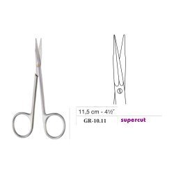 Siegert Dissecting Scissors, Straight, Supercut, 11.5 cm - 4-1/2˝