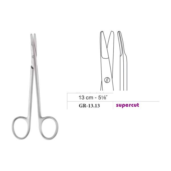Ragnell-Kilner Scissors, Curved, Supercut, 13 cm - 5-1/8˝
