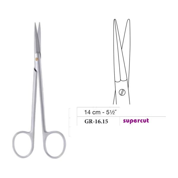 Joseph-Peck Scissors, Blunt, Straight, Supercut, 14 cm - 5-1/2˝