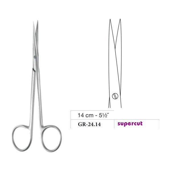 Metzenbaum Slim Scissors, Straight, Supercut, 14 cm - 5-1/2˝