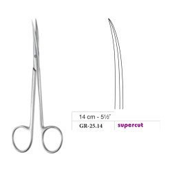 Metzenbaum Slim Scissors, Curved, Supercut, 14 cm - 5-1/2˝