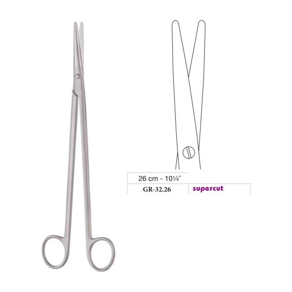 Metzenbaum Scissors, Straight, Supercut, 26 cm - 10-1/4˝