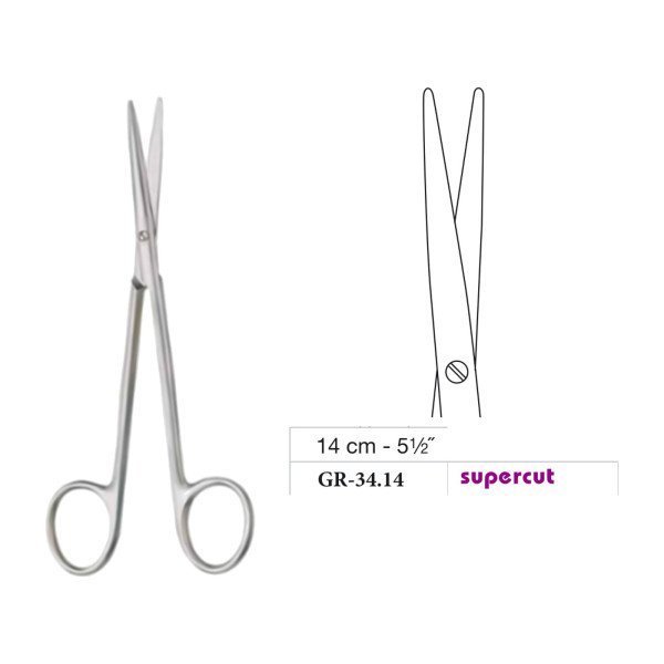 Metzenbaum-Slim Scissors, Straight, Supercut, 14 cm - 5-1/2˝