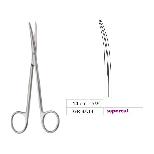 Metzenbaum-Slim Scissors, Curved, Supercut, 14 cm - 5-1/2˝ Metzenbaum-Slim Scissors, Curved, Supercut, 14 cm - 5-1/2˝