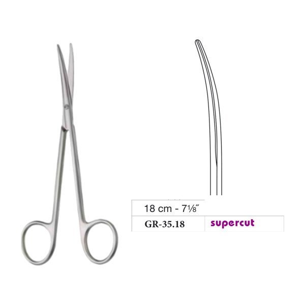 Metzenbaum-Slim Scissors, Curved, Supercut, 18 cm - 7-1/8˝