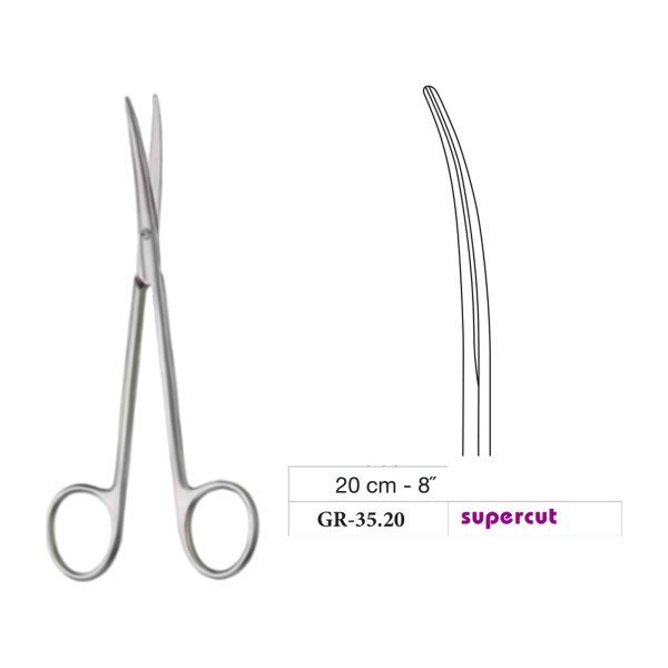 Metzenbaum-Slim Scissors, Curved, Supercut, 20 cm - 8˝