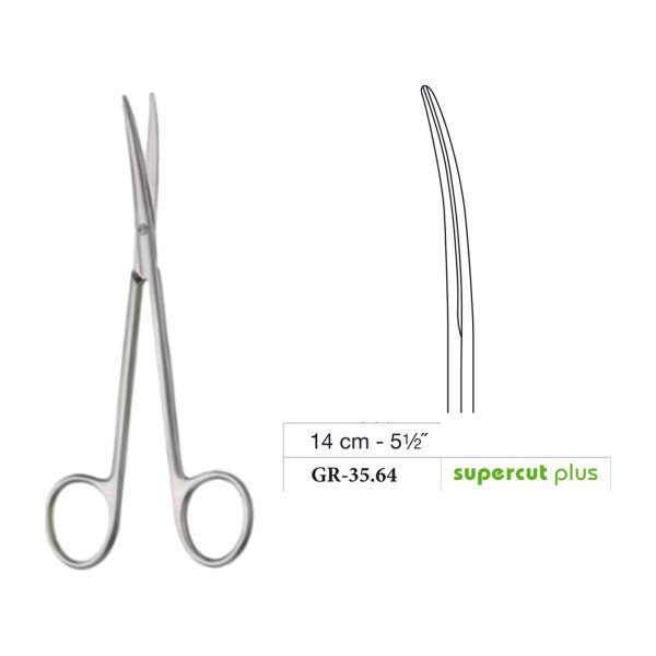 Metzenbaum-Slim Scissors, Curved, Supercut Plus, 14 cm - 5-1/2˝