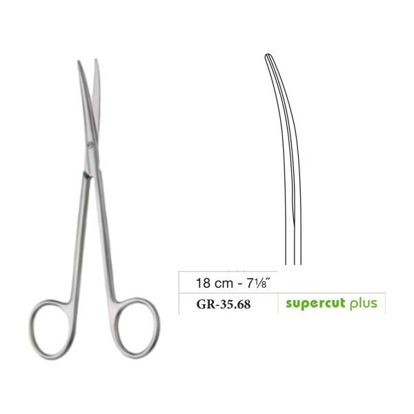 Metzenbaum-Slim Scissors, Curved, Supercut Plus, 18 cm - 7-1/8˝