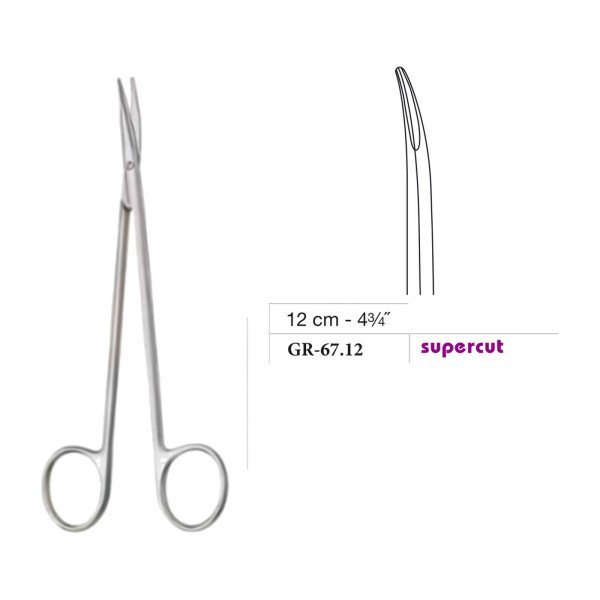 Reynolds (Jameson) Scissors, Curved, Supercut, 12 cm - 4-3/4˝