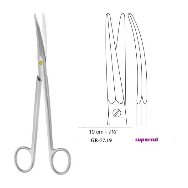 Kaye Scissors, Curved, Supercut, 19 cm - 7-1/2˝
